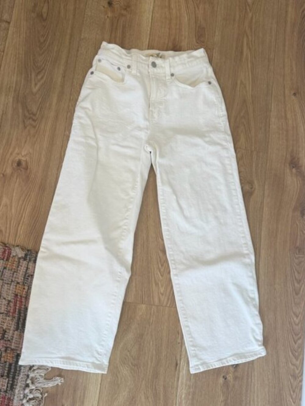 Madewell Size 25P Petite The Perfect Vintage Wide-Leg Crop Jeans